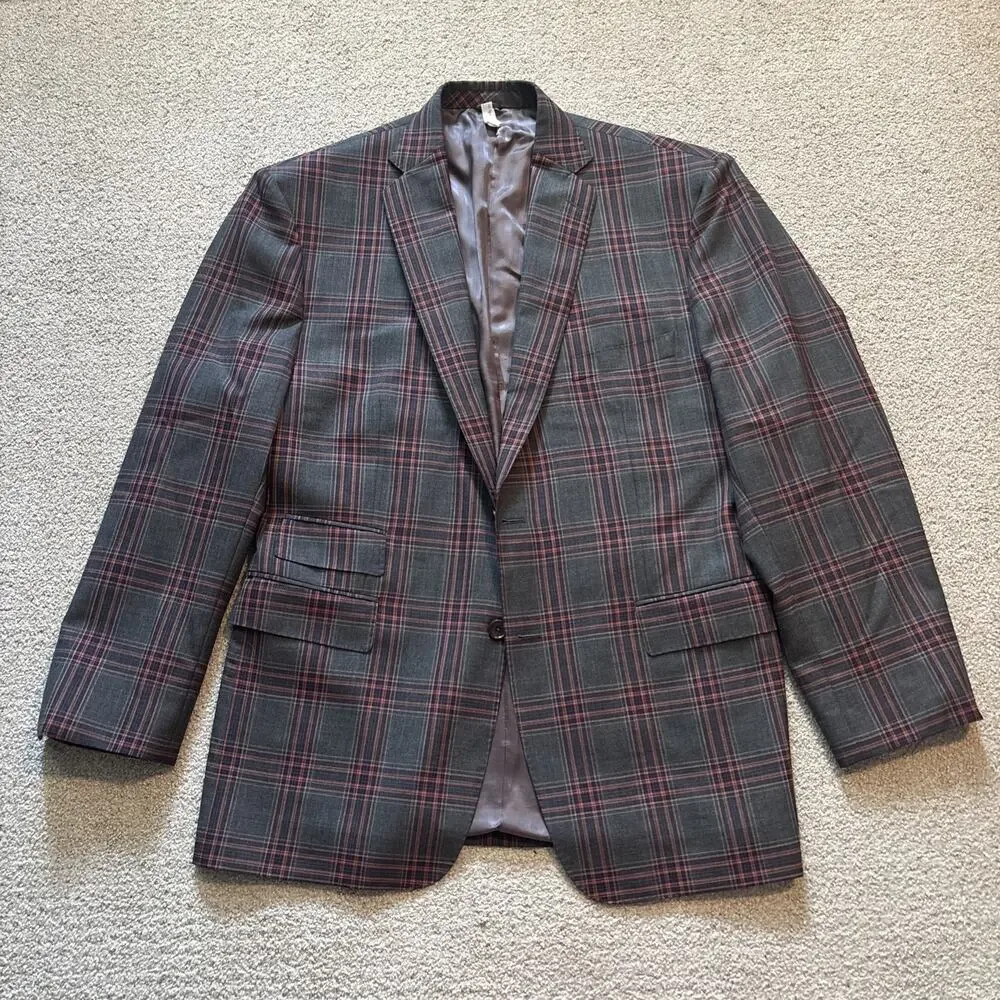 John Cena Own David Alan Holland Sherry Gray Plaid 3 Piece Suit Custom Wool